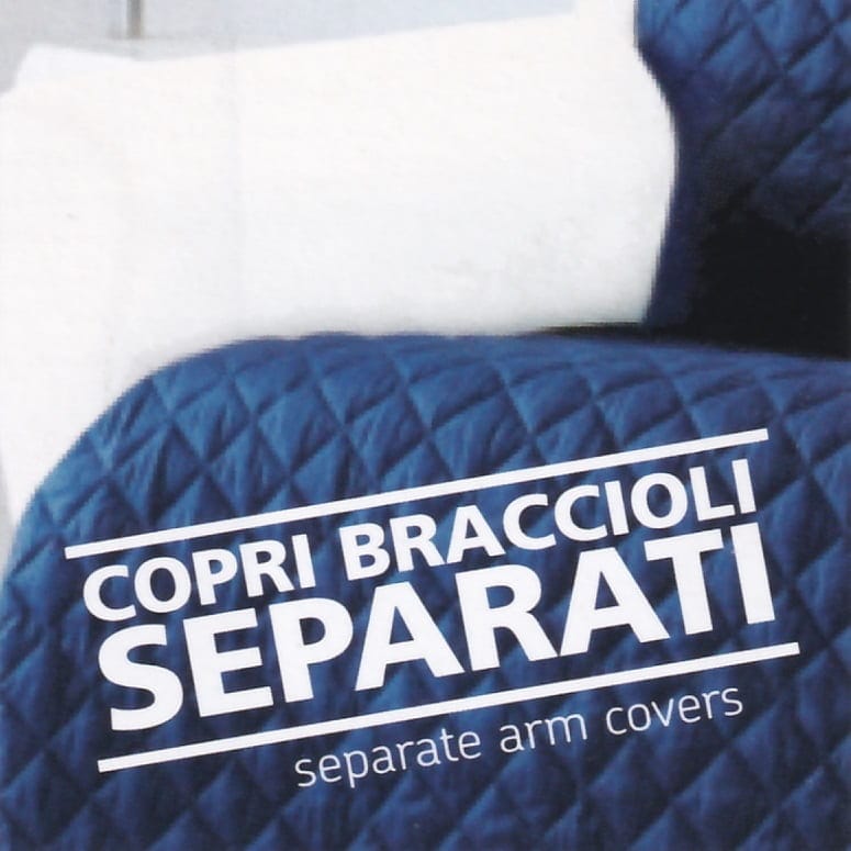 Copridivano 3 posti trapuntato Genius Natural con copri braccioli separati